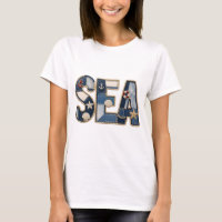 Patchwork Sea Quilted PNG Coastal Sewing Design