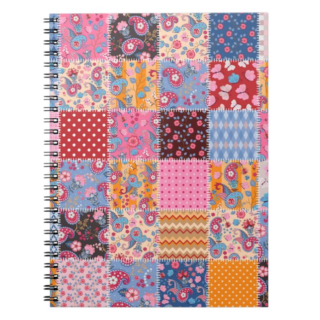 Patchwork seamless, cute fabric pattern. notebook (Front)