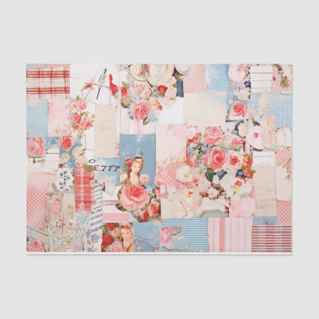 Patchwork Shabby Chic Tissue Paper (Front)