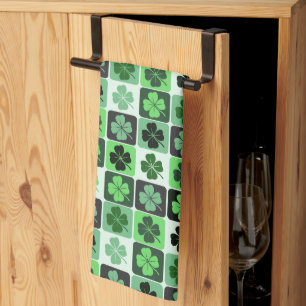 Patchwork Shamrocks Tea Towel