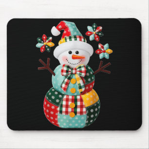 Patchwork Snowman Christmas Preppy Cute Xmas Men W Mouse Pad
