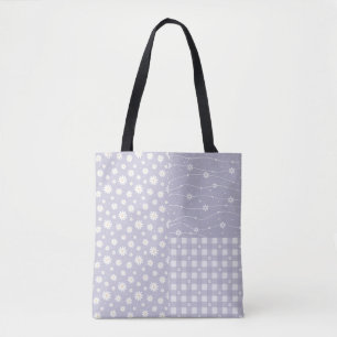 Patchwork Spring Pastel Lavender Pattern Tote Bag