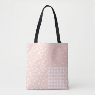 Patchwork  Spring Pastel Pink Pattern Tote Bag