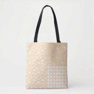 Patchwork Spring Pastel Yellow Pattern Tote Bag