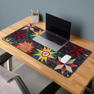 Patchwork Star Quilt Pattern Desk Mat