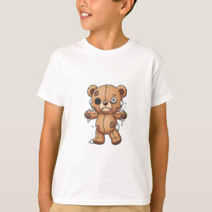 Patchwork Stitched Teddy Bear Kids T-Shirt