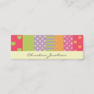 Patchwork-style Calling Mini Business Card