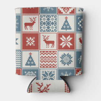 Patchwork Style: Christmas Ornamental Pattern Can Cooler