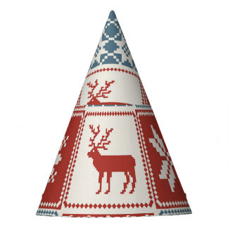 Patchwork Style: Christmas Ornamental Pattern Party Hat