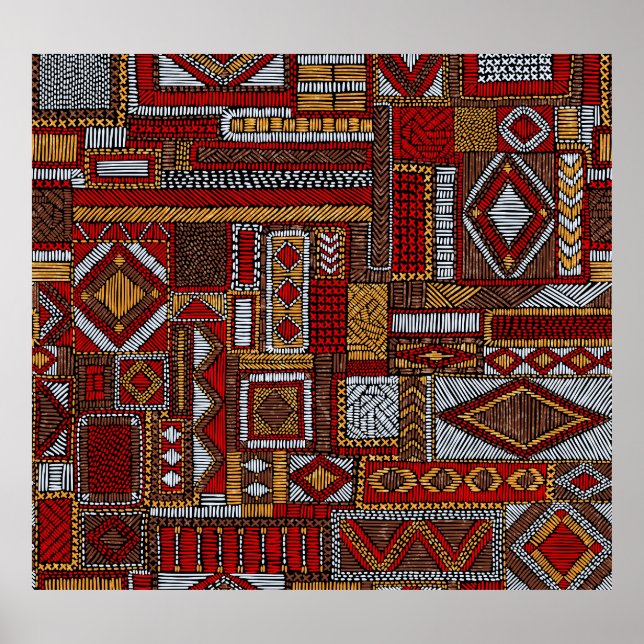 Patchwork Style Embroidered Ethnic Print (Front)