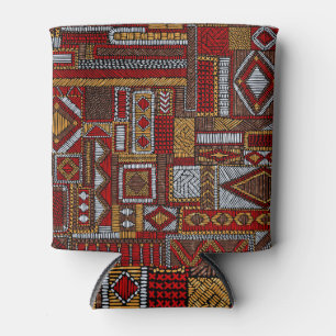 Patchwork Style Embroidered Ethnic Print Can Cooler
