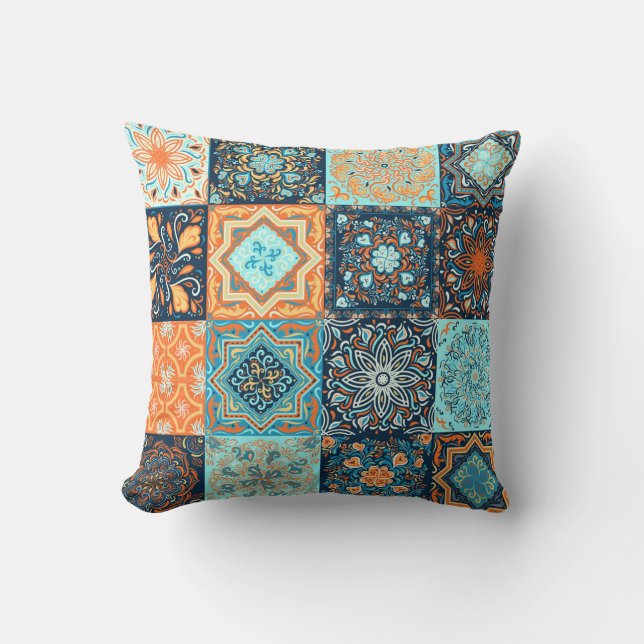 Patchwork Style. Seamless Pattern of 16 decorative Cushion (Front)