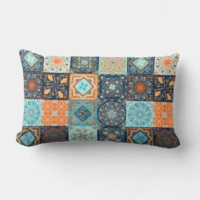 Patchwork Style. Seamless Pattern of 16 decorative Lumbar Cushion (Front)