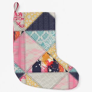 Patchwork Style: Versatile Seamless Design. Small Christmas Stocking