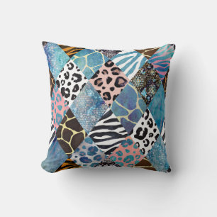 Patchwork style, watercolor collage pattern. cushion
