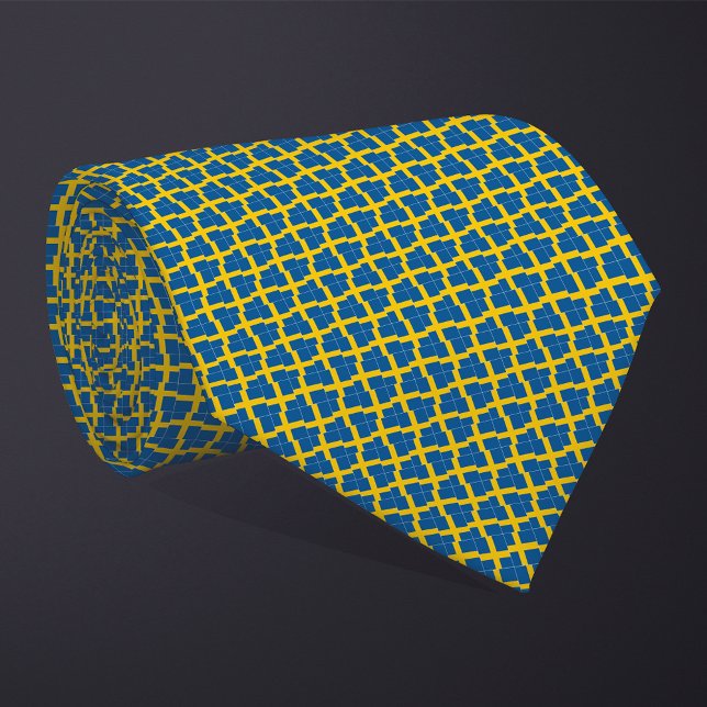 Patchwork Sweden Flag Pattern  Tie (Creator Uploaded)