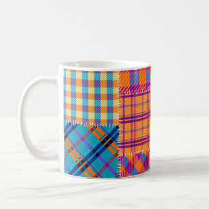 Patchwork textile: seamless vintage pattern. coffee mug
