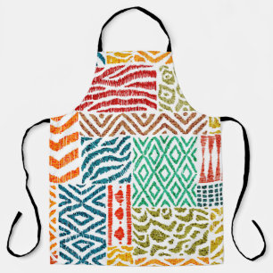 Patchwork Textures: Hand-Drawn Animal Print Apron