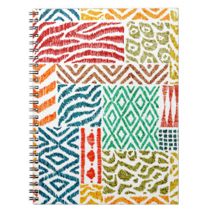 Patchwork Textures: Hand-Drawn Animal Print Notebook