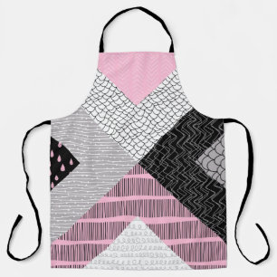 Patchwork tiles, freehand drawing pattern. apron