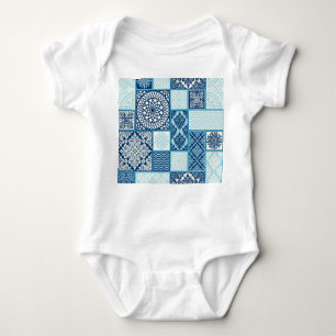 Patchwork tiles, seamless background. baby bodysuit