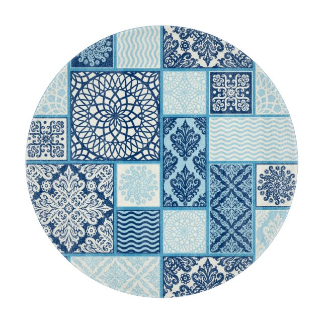 Patchwork tiles, seamless background. cutting board (Front)
