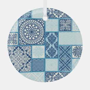 Patchwork tiles, seamless background. glass tree decoration