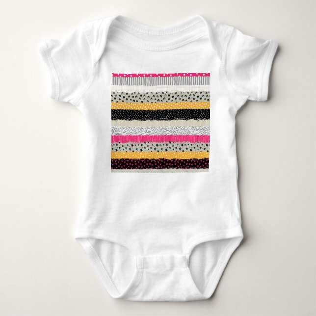 Patchwork Tiles: Versatile Seamless Design. Baby Bodysuit (Front)