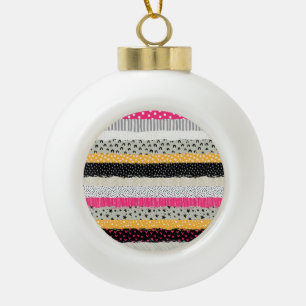 Patchwork Tiles: Versatile Seamless Design. Ceramic Ball Christmas Ornament