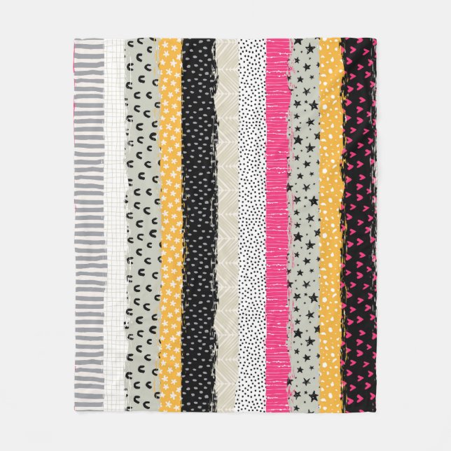 Patchwork Tiles: Versatile Seamless Design. Fleece Blanket (Front)