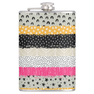 Patchwork Tiles: Versatile Seamless Design. Hip Flask