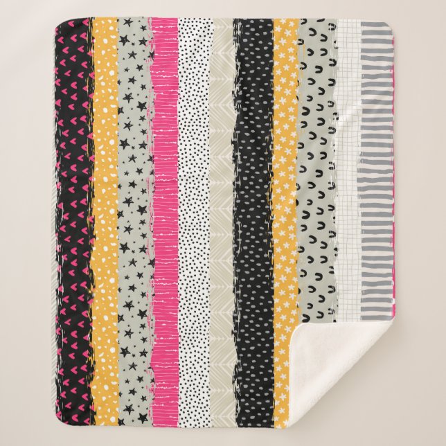 Patchwork Tiles: Versatile Seamless Design. Sherpa Blanket (Front)