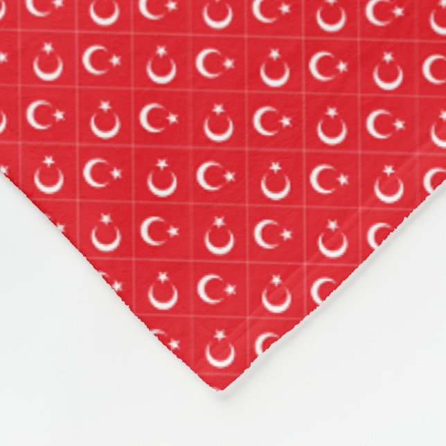 Patchwork Turkey Flag Pattern  Fleece Blanket (Corner)
