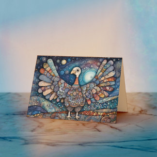 Patchwork Turkey Thanksgiving Greeting Card