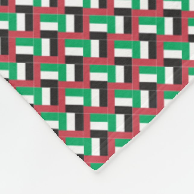 Patchwork United Arab Emirates Flag Pattern  Fleece Blanket (Corner)