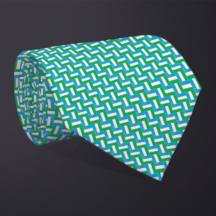 Patchwork Uzbekistan Flag Pattern Tie