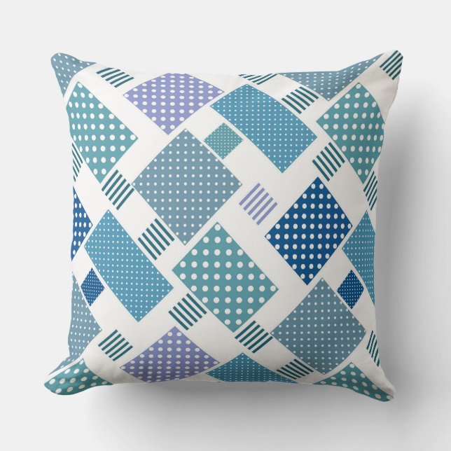 Patchwork with polka dots and stripes  cushion (Front)