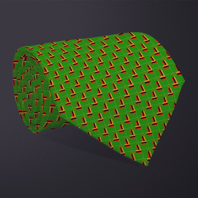 Patchwork Zambia Flag Pattern  Tie (Creator Uploaded)