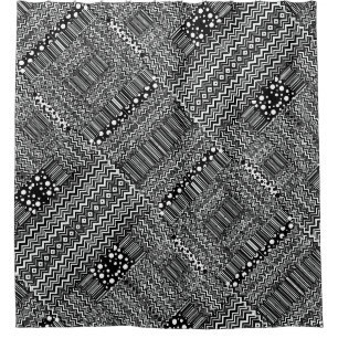 Patchwork ZigZag Dotted Stripe Shower Curtain