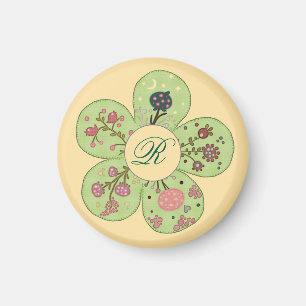 Patchworkblume, personalisiert magnet