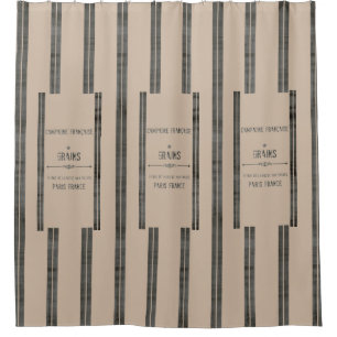 Patchy French Grain Sack Dk SHOWER CURTAIN