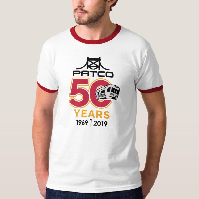 PATCO 50th Anniversary Logo Red Ringer Tee (Front)