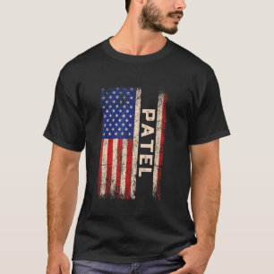 Patel Last Name Shirt Patel Name American Flag