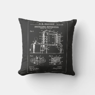 Patent Distillation Blueprint Vintage Cushion