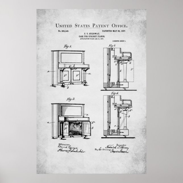 Patent - Upright Piano - Poster (Front)