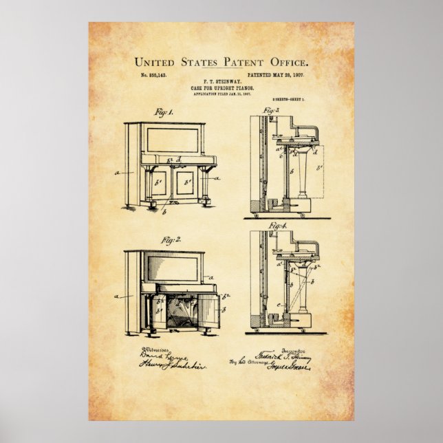 Patent - Upright Piano - Poster (Front)