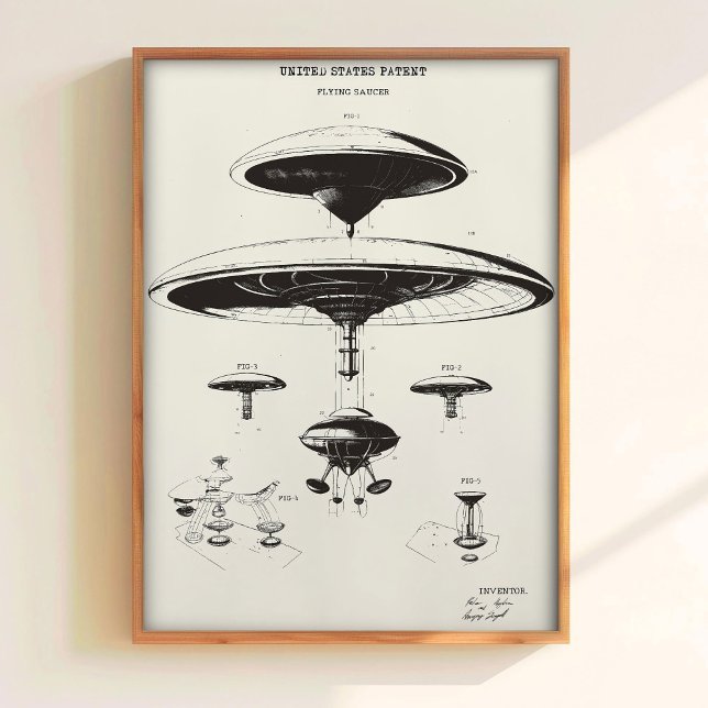 Patent Wall Art UFO Poster Spacecraft Art Vintage  (Creator Uploaded)