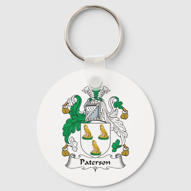 Paterson Family Crest Key Ring (Front)