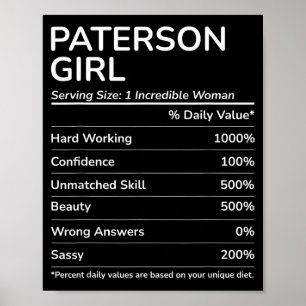 Paterson Girl Funny New Jersey Hometown  Poster