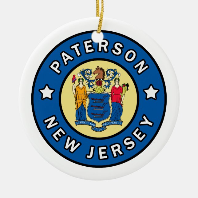 Paterson New Jersey Ceramic Tree Decoration (Front)